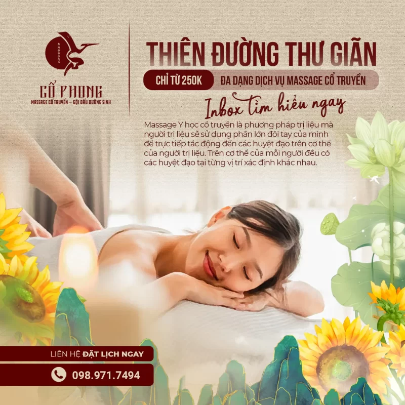 massage cổ truyền - gội đầu dưỡng sinh