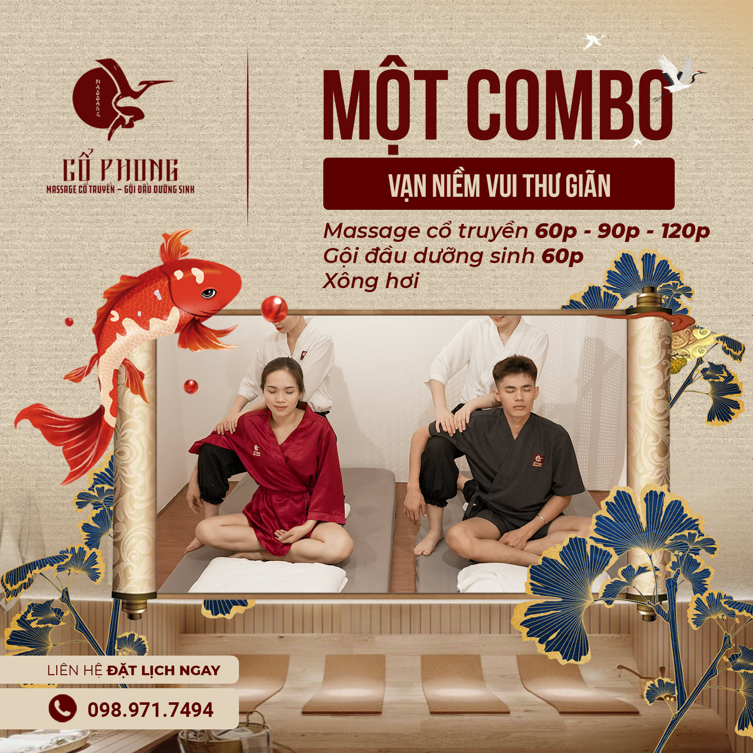 Xu hướng gội đầu dưỡng sinh cặp đôi đang được ưa chuộng gội đầu couple