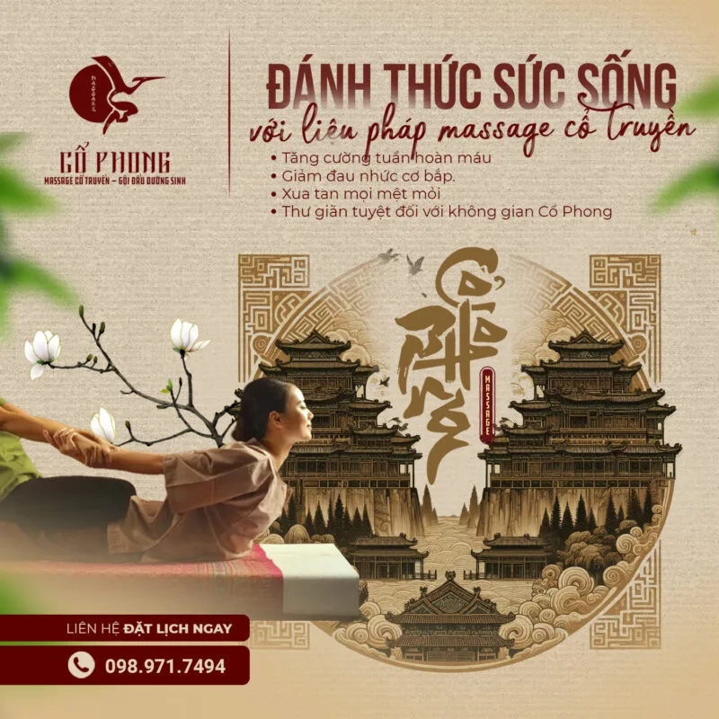 Đánh thức sức sống với liệu pháp massage cổ truyền: tăng tuần hoàn máu, giảm đau nhức cơ bắp, xua tan mệt mỏi