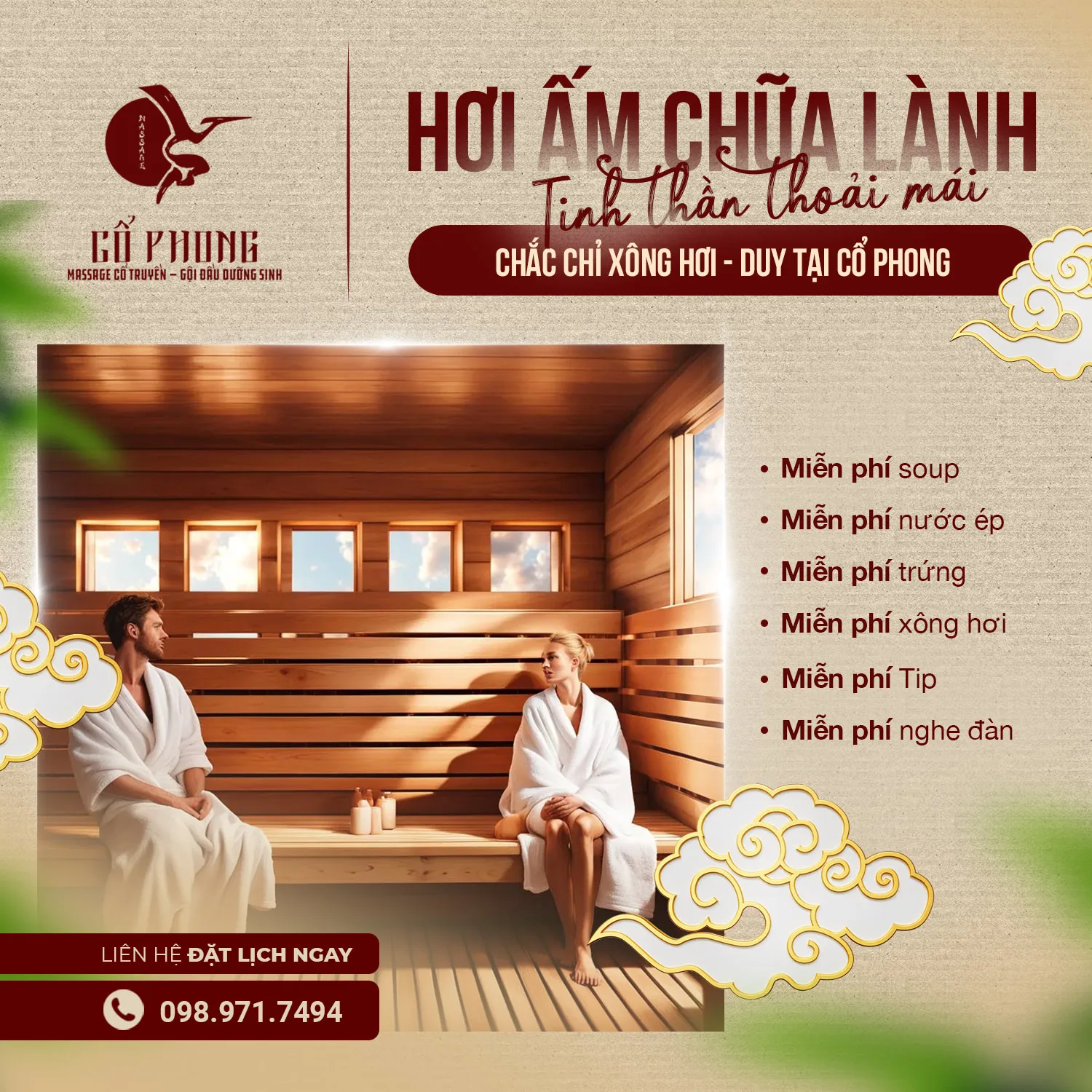 Combo gội đầu massage xông hơi – Chăm sóc sức khỏe toàn diện cho người bận rộn Combo gội đầu massage xông hơi