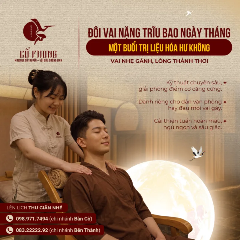 Đôi vai nặng trĩu bao ngày tháng, một buổi trị liệu hóa hư không - massage cổ vai gáy cho dân văn phòng
