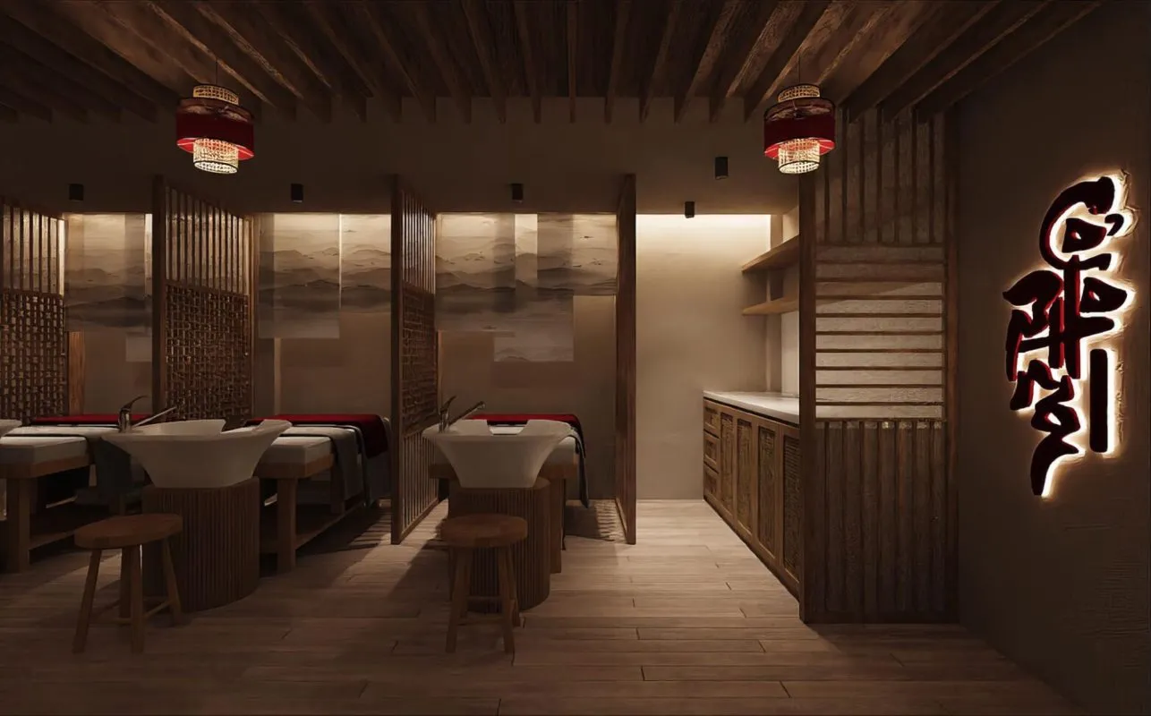 Treatment room for intensive neck and shoulder massage at Massage Cổ Phong
